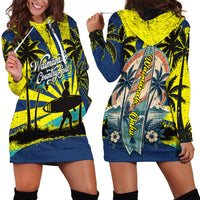 Waimanalo Oahu Hawaii Surfing Hoodie Dress Tropical Beach Retro Sunburst Surfboard TS04 - Polynesian Pride
