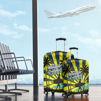 Waimanalo Oahu Hawaii Surfing Luggage Cover Tropical Beach Retro Sunburst Surfboard TS04 - Polynesian Pride