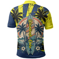 Waimanalo Oahu Hawaii Surfing Polo Shirt Tropical Beach Retro Sunburst Surfboard TS04 - Polynesian Pride