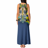 Waimanalo Oahu Hawaii Surfing Tank Maxi Dress Tropical Beach Retro Sunburst Surfboard TS04 - Polynesian Pride