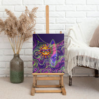 Waimanalo Hawaii Sun Rabbit Canvas Wall Art Psychedelic Trippy Neon Swirl Graphic TS04 - Polynesian Pride