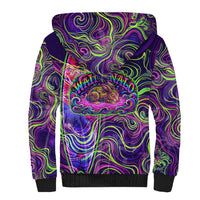 Waimanalo Hawaii Sun Rabbit Sherpa Hoodie Psychedelic Trippy Neon Swirl Graphic