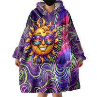 Waimanalo Hawaii Sun Rabbit Wearable Blanket Hoodie Psychedelic Trippy Neon Swirl Graphic TS04 - Polynesian Pride