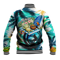Hawaii Waimanalo Sea Turtle Baseball Jacket Cute Tropical Beach Aloha Spirit Cartoon TS04 - Polynesian Pride