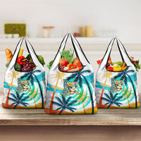 Hawaii Waimanalo Sea Turtle Grocery Bag Cute Tropical Beach Aloha Spirit Cartoon TS04 3-pack One Size Green Blue - Polynesian Pride
