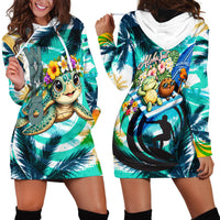 Hawaii Waimanalo Sea Turtle Hoodie Dress Cute Tropical Beach Aloha Spirit Cartoon TS04 - Polynesian Pride