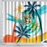 Hawaii Waimanalo Sea Turtle Shower Curtain Cute Tropical Beach Aloha Spirit Cartoon TS04 - Polynesian Pride