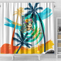 Hawaii Waimanalo Sea Turtle Shower Curtain Cute Tropical Beach Aloha Spirit Cartoon TS04 - Polynesian Pride