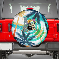 Hawaii Waimanalo Sea Turtle Spare Tire Cover Cute Tropical Beach Aloha Spirit Cartoon