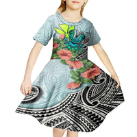 Polynesian Hawaii Kid Short Sleeve Dress Kanaka with Crab Tribal tattoo TS04 - Polynesian Pride