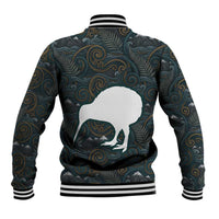 New Zealand is Calling and I Must Go Baseball Jacket Kiwi Bird Silhouette
