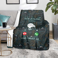 New Zealand is Calling and I Must Go Blanket Kiwi Bird Silhouette TS04 - Polynesian Pride