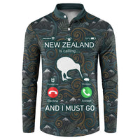 New Zealand is Calling and I Must Go Button Sweatshirt Kiwi Bird Silhouette TS04 Multicolor - Polynesian Pride