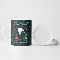 New Zealand is Calling and I Must Go Ceramic Mug Kiwi Bird Silhouette