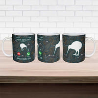 New Zealand is Calling and I Must Go Ceramic Mug Kiwi Bird Silhouette