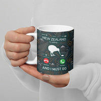 New Zealand is Calling and I Must Go Ceramic Mug Kiwi Bird Silhouette