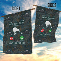 New Zealand is Calling and I Must Go Garden Flag Kiwi Bird Silhouette TS04 - Polynesian Pride