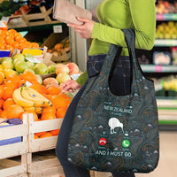 New Zealand is Calling and I Must Go Grocery Bag Kiwi Bird Silhouette TS04 - Polynesian Pride