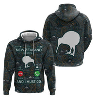 New Zealand is Calling and I Must Go Hoodie Kiwi Bird Silhouette