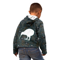 New Zealand is Calling and I Must Go Kid Hoodie Kiwi Bird Silhouette