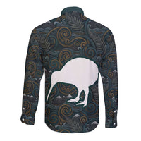 New Zealand is Calling and I Must Go Long Sleeve Button Shirt Kiwi Bird Silhouette TS04 - Polynesian Pride