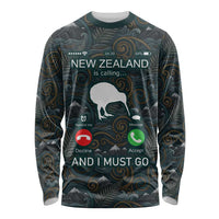 New Zealand is Calling and I Must Go Long Sleeve Shirt Kiwi Bird Silhouette TS04 Unisex Multicolor - Polynesian Pride