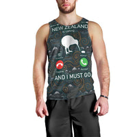 New Zealand is Calling and I Must Go Men Tank Top Kiwi Bird Silhouette TS04 - Polynesian Pride