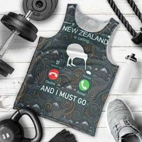 New Zealand is Calling and I Must Go Men Tank Top Kiwi Bird Silhouette TS04 - Polynesian Pride