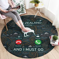 New Zealand is Calling and I Must Go Round Carpet Kiwi Bird Silhouette TS04 - Polynesian Pride