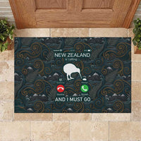 New Zealand is Calling and I Must Go Rubber Doormat Kiwi Bird Silhouette TS04 Multicolor - Polynesian Pride