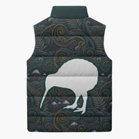New Zealand is Calling and I Must Go Sleeveless Puffer Jacket Kiwi Bird Silhouette TS04 - Polynesian Pride