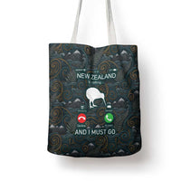 New Zealand is Calling and I Must Go Tote Bag Kiwi Bird Silhouette