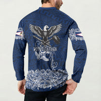 American Samoa Eagle Button Sweatshirt Sea Turtle Traditional Polynesian Tribal Tattoo