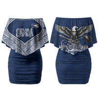 American Samoa Eagle Couples Matching Off Shoulder Short Dress and Hawaiian Shirt Sea Turtle Traditional Polynesian Tribal Tattoo TS04 - Polynesian Pride