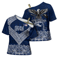 American Samoa Eagle Cross Shoulder Shirt Sea Turtle Traditional Polynesian Tribal Tattoo TS04 - Polynesian Pride