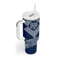 American Samoa Eagle Tumbler With Handle Sea Turtle Traditional Polynesian Tribal Tattoo TS04 - Polynesian Pride