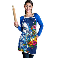 American Samoa Pago Pago Apron Sea Turtle And Fruit Bat - Tropical Hibiscus Flowers Polynesian