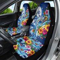 American Samoa Pago Pago Car Seat Cover Sea Turtle And Fruit Bat - Tropical Hibiscus Flowers Polynesian TS04 - Polynesian Pride