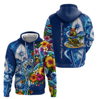American Samoa Pago Pago Hoodie Sea Turtle And Fruit Bat - Tropical Hibiscus Flowers Polynesian TS04 - Polynesian Pride