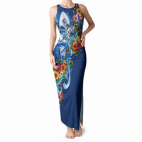 American Samoa Pago Pago Tank Maxi Dress Sea Turtle And Fruit Bat - Tropical Hibiscus Flowers Polynesian