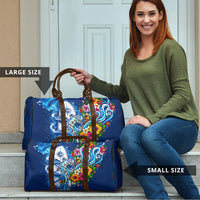 American Samoa Pago Pago Travel Bag Sea Turtle And Fruit Bat - Tropical Hibiscus Flowers Polynesian TS04 - Polynesian Pride