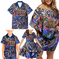 American Samoa Warrior Family Matching Off Shoulder Short Dress and Hawaiian Shirt Polynesian Fruit Bat Talofa Urban Graffiti Street Art TS04 - Polynesian Pride