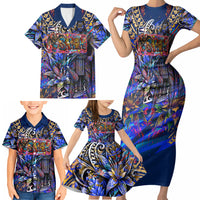 American Samoa Warrior Family Matching Short Sleeve Bodycon Dress and Hawaiian Shirt Polynesian Fruit Bat Talofa Urban Graffiti Street Art TS04 - Polynesian Pride