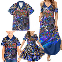 American Samoa Warrior Family Matching Summer Maxi Dress and Hawaiian Shirt Polynesian Fruit Bat Talofa Urban Graffiti Street Art TS04 - Polynesian Pride