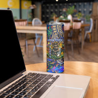 American Samoa Warrior Skinny Tumbler Polynesian Fruit Bat Talofa Urban Graffiti Street Art TS04 - Polynesian Pride