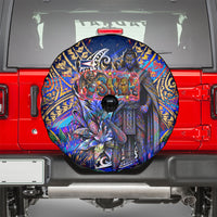 American Samoa Warrior Spare Tire Cover Polynesian Fruit Bat Talofa Urban Graffiti Street Art