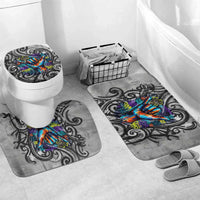 Chur Bro Shaka Sign Bathroom Set New Zealand Koru Colorful Graffiti Splash TS04 Mat Set Only (3 pcs) One Size Multicolor - Polynesian Pride