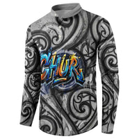 Chur Bro Shaka Sign Button Sweatshirt New Zealand Koru Colorful Graffiti Splash TS04 - Polynesian Pride