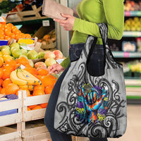 Chur Bro Shaka Sign Grocery Bag New Zealand Koru Colorful Graffiti Splash TS04 - Polynesian Pride