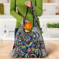 Chur Bro Shaka Sign Grocery Bag New Zealand Koru Colorful Graffiti Splash TS04 - Polynesian Pride